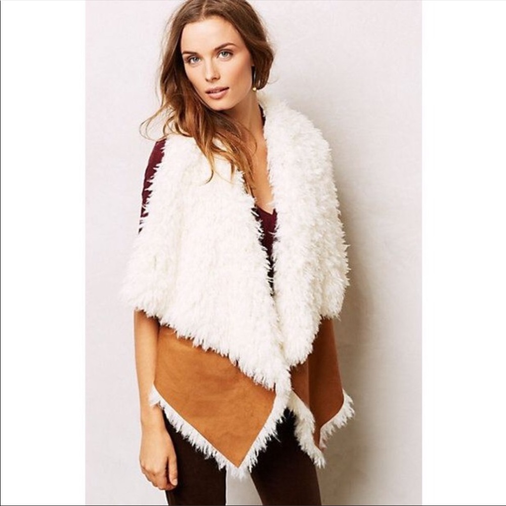 SOLD‼️Anthropologie shearling vest. NWOT elevenses